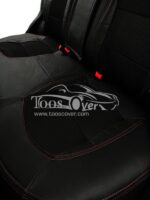 روکش خودرو هایما s5 -کد 7719 جنس بغل چرم وسط پارچه مشکی دوخت قرمز - Image 3