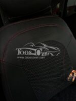 روکش صندلی خودرو هایما s7 چرم وسط پارچه اسپایش مشکی دوخت قرمز - کد 1210 - Image 3