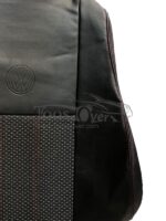 روکش صندلی فولکس گل بغل چرم خارجی وسط پارچه مشکی دوخت قرمز - Image 2