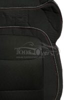 روکش صندلی خودرو چری تیگو۷ پارچه وسط اسپایس مشکی دوخت سفید کد 296 - Image 2