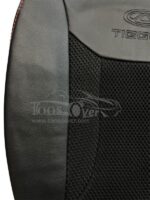 روکش صندلی خودرو چری تیگو ۵ چرم وسط پارچه اسپایس مشکی دوخت قرمز کد 249 - Image 4