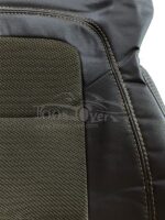 روکش صندلی خودرو چری تیگو۷ چرم مشکی وسط پارچه اسپایس قهوای - Image 4