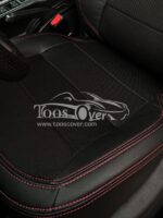 روکش خودرو هایما s5 -کد 7719 جنس بغل چرم وسط پارچه مشکی دوخت قرمز - Image 4