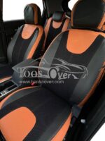 روکش صندلی MVM ام وی ام X22 و X22 پرو چرم وسط پارچه رنگ مشکی مارون کد 12121