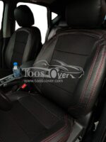 روکش خودرو هایما s5 -کد 7719 جنس بغل چرم وسط پارچه مشکی دوخت قرمز