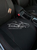 روکش صندلی خودرو هایما s7 چرم وسط پارچه اسپایش مشکی دوخت قرمز - کد 1210 - Image 2