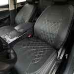 روکش صندلی چری آریزو 6 چرم مشکی دوخت سفید کد 4036