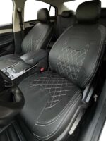 روکش صندلی چری آریزو 6 چرم مشکی دوخت سفید کد 4036