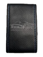 دور فرمان چرم مصنوعی مشکی دوخت آبی