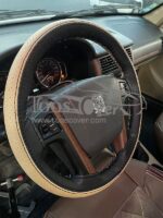 دور فرمان چرم مصنوعی کرم مشکی - Image 2