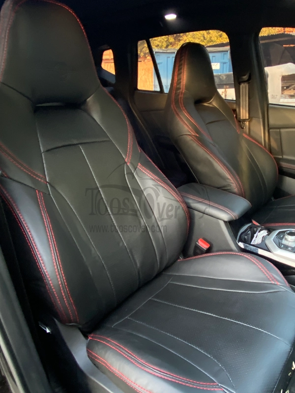 روکش صندلی هایما s8 چرم مشکی دوخت قرمز کد 4322