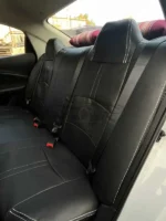 روکش صندلی خودرو fmc 511 فردا موتورز چرم مشکی دوخت سفید کد7070 - Image 4