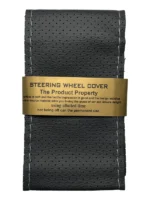 دور فرمان دوختی چرم طبیعی سوزنی طوسی