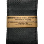 دور فرمان دوختی چرم طبیعی سوزنی مشکی