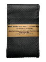 دور فرمان دوختی چرم طبیعی سوزنی مشکی