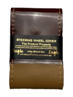 دور فرمان دوختی چرم مصنوعی قهوای روشن و تیره براق