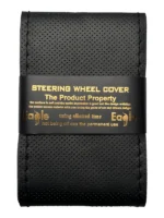 دور فرمان دوختی چرم سوزنی مصنوعی مشکی