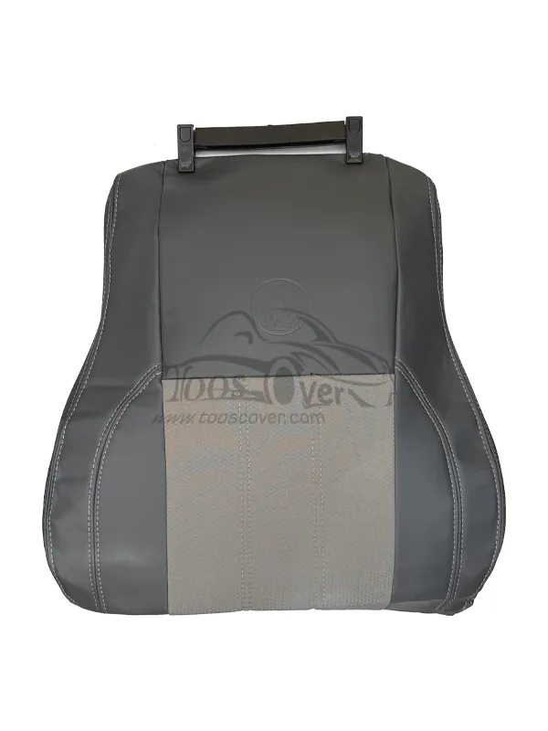 روکش صندلی فولکس گل چرم وسط پارچه طوسی