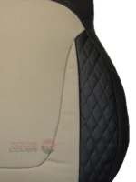 روکش صندلی هیوندا کرتا چرم مشکی کرم کد 7019 - Image 2